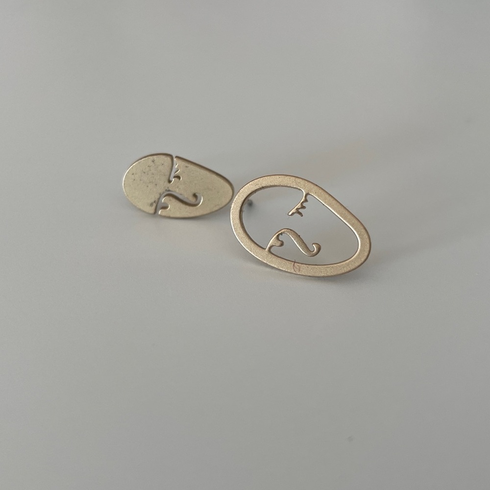 human face stud earrings
